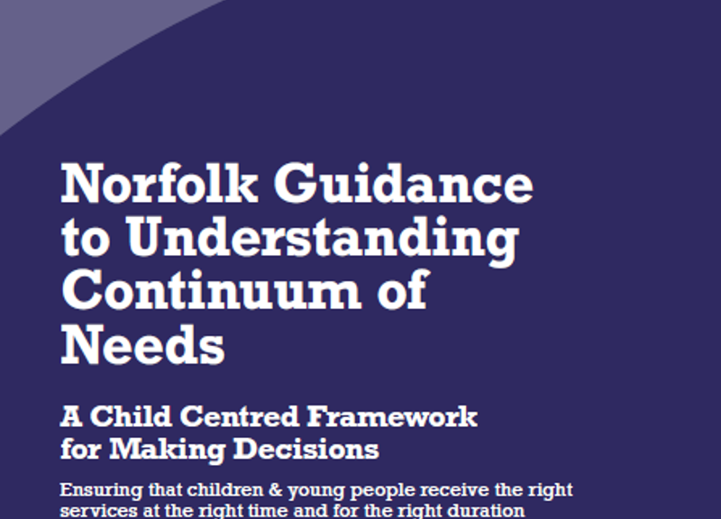 Norfolk Continuum of Need Guidance launched today